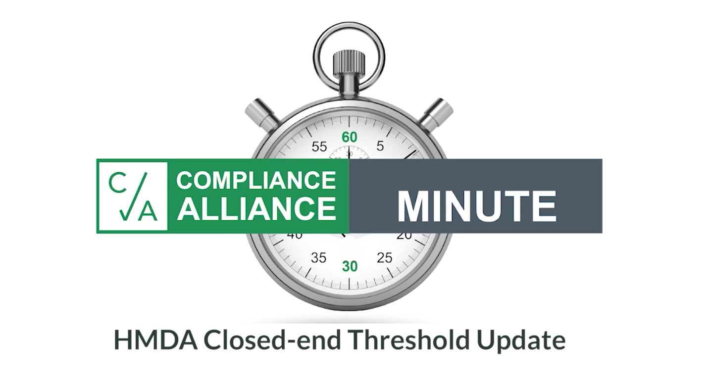 HMDA ClosedEnd Mortgage Loan Threshold Compliance Alliance